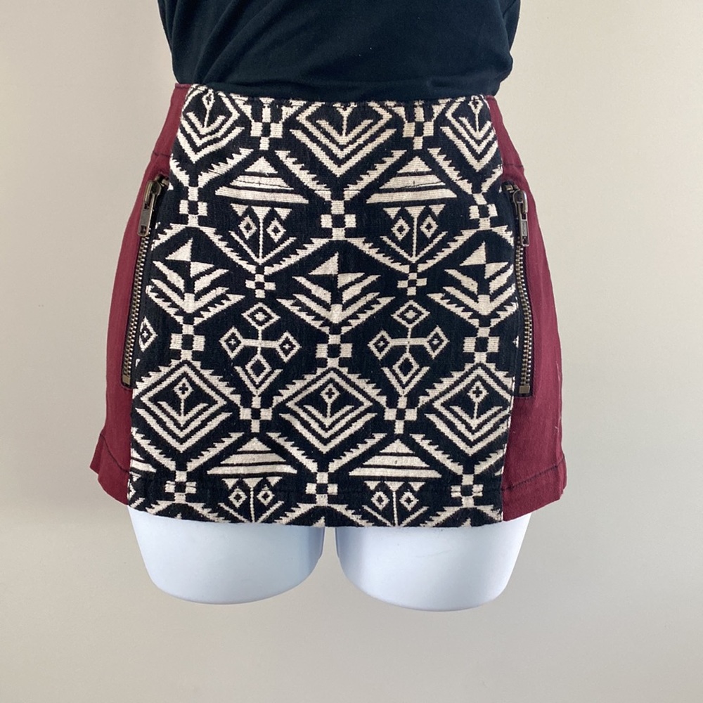 Chaser Aztec Tweed Mini Skirt